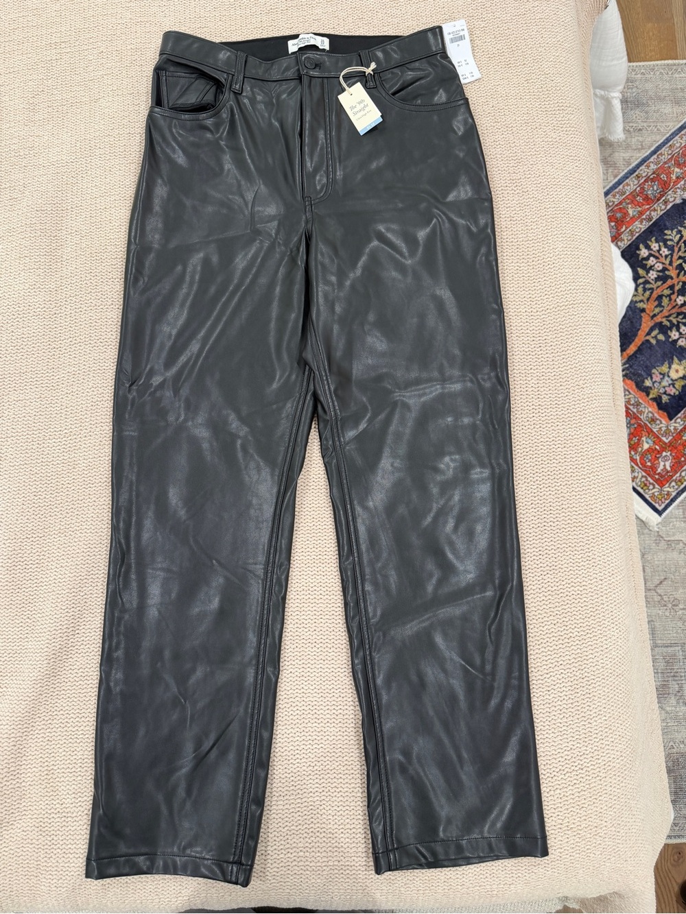 Abercrombie & Fitch Black Faux Leather Skinny Jeans - Picture 2 of 3